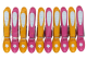 Pinces à linge LILY anti-dérapantes - Lot de 10 coloris : Nora