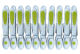 Pinces à linge LILY anti-dérapantes - Lot de 10 coloris : blanc / vert tilleul