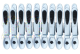 Pinces à linge LILY anti-dérapantes - Lot de 10 coloris : Blanc